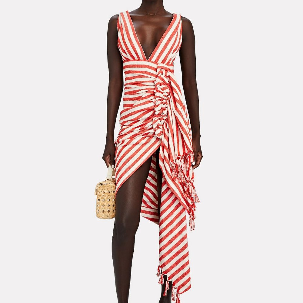 NWT JUST BEE QUEEN Tulum Striped Midi Beach Dress